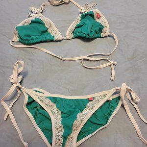 Chynna Doll Green White lace bikini